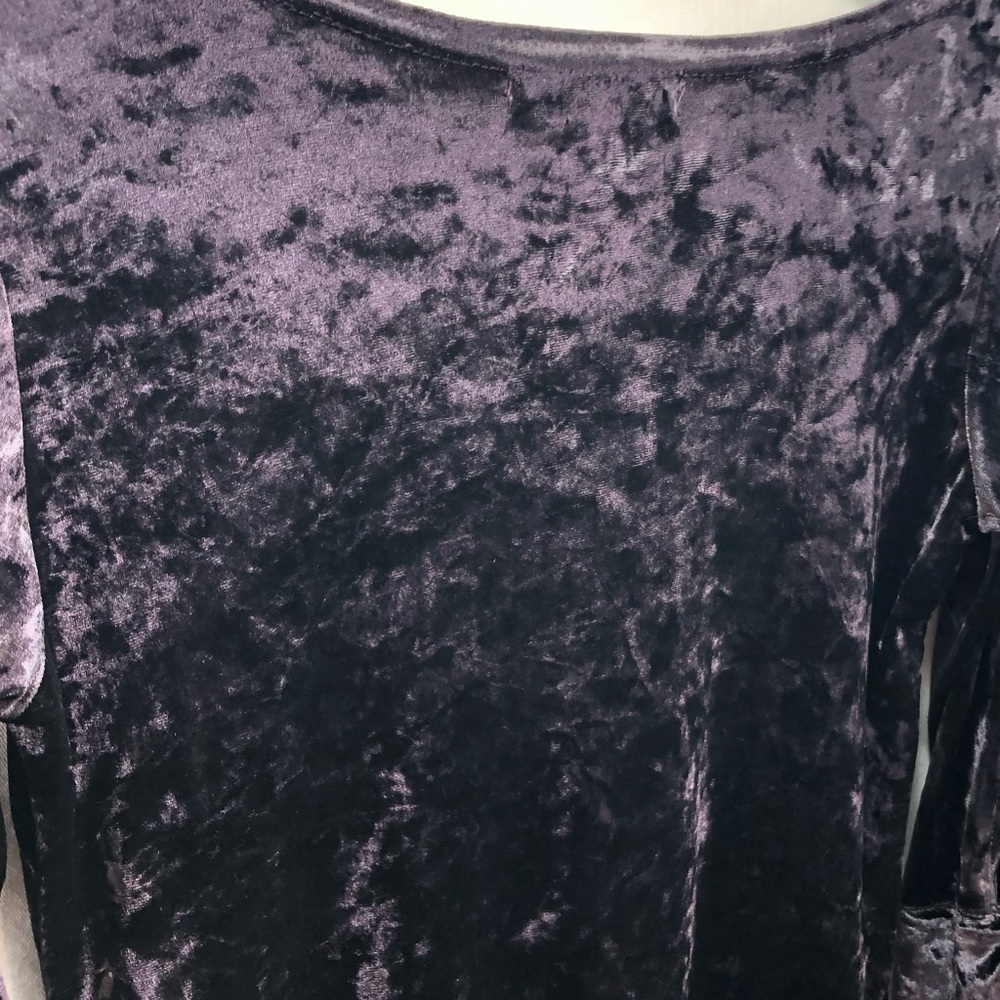 Vtg 90's Y2K Whimsigoth Fairycore Plum Purple Sz S Crushed Velvet Dress Party - Picture 6 of 8